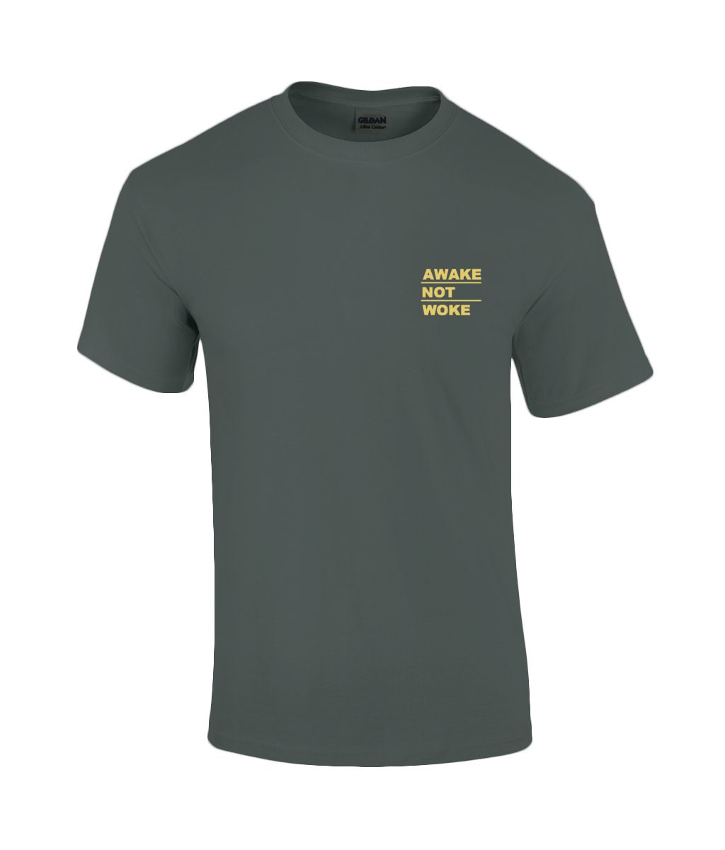 Awake Not Woke, Yellow, Gildan Ultra Cotton® T-Shirt